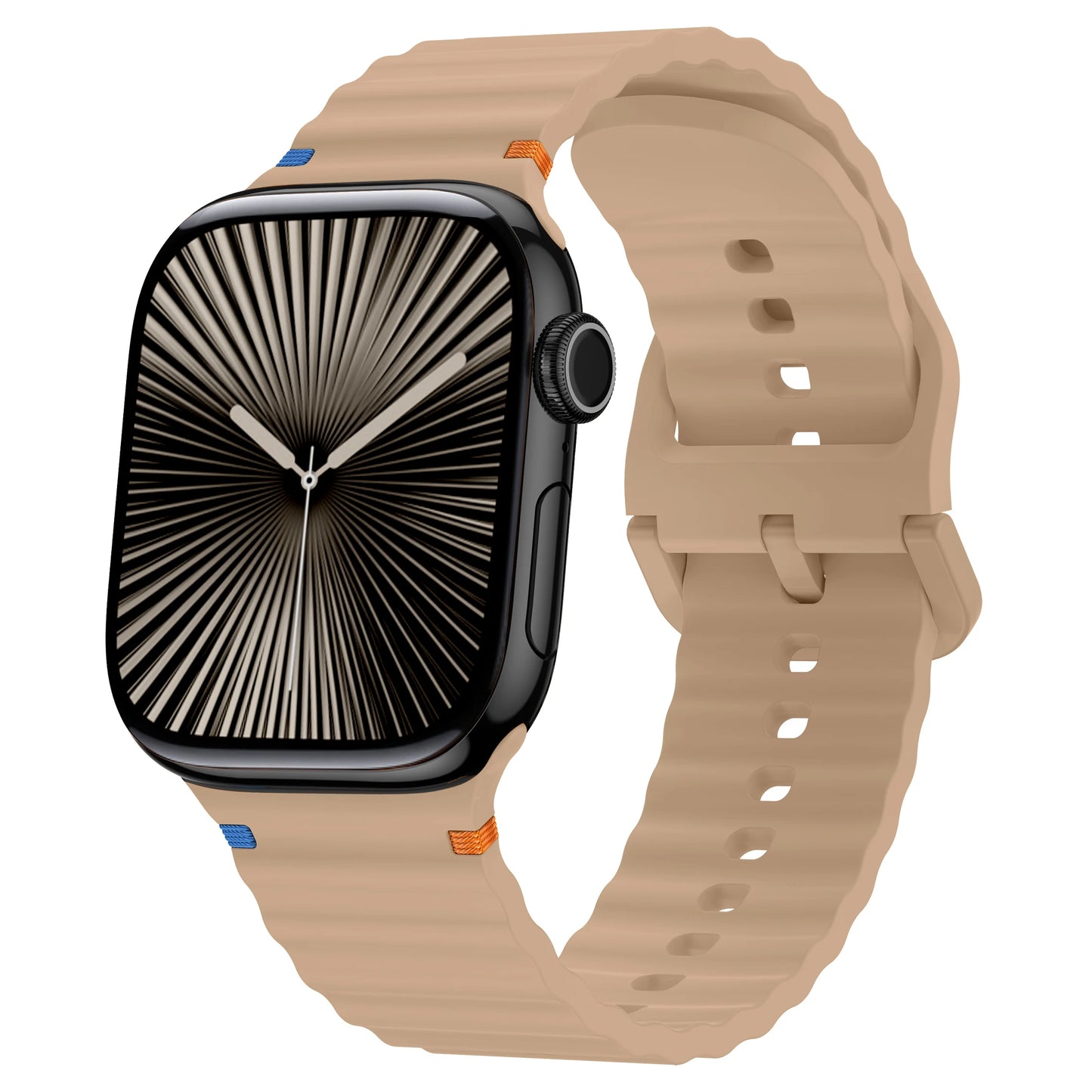 Wave Stitched Silicone Strap for Apple Watch Ultra 3/2 11 10 9 8 7 SE 49–41mm