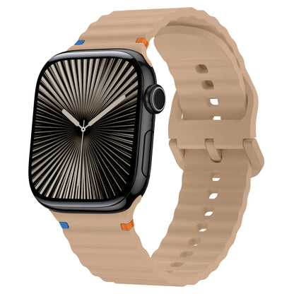 Wave Stitched Silicone Strap for Apple Watch Ultra 3/2 11 10 9 8 7 SE 49–41mm