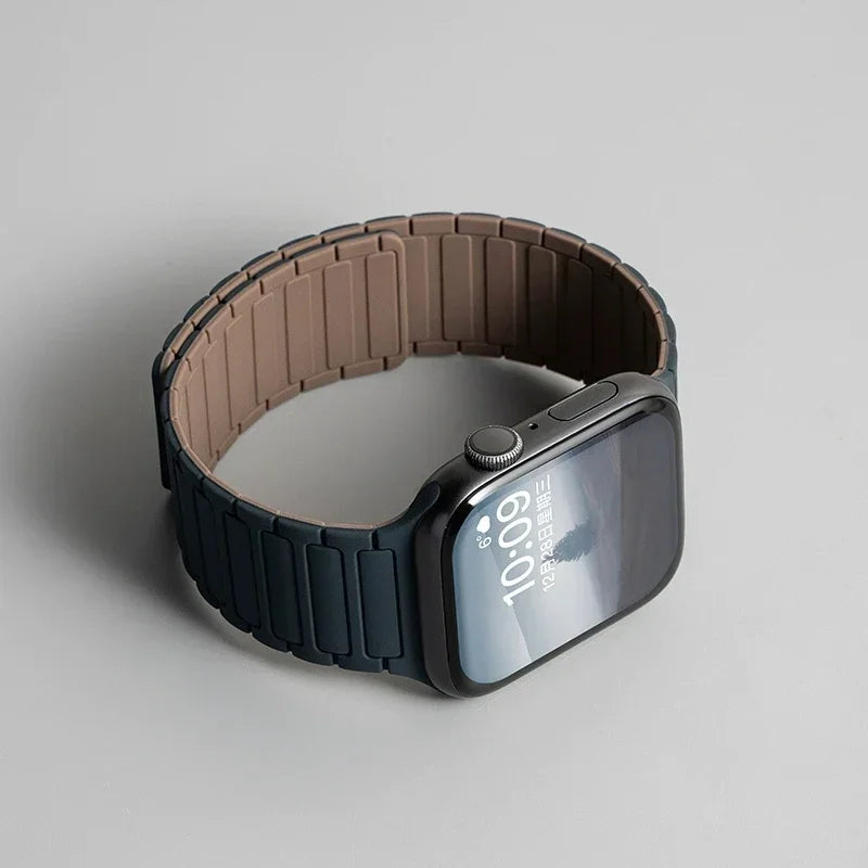 Magnetic Silicone Band for Apple Watch Ultra 2 Series 10–3 (49mm–40mm)