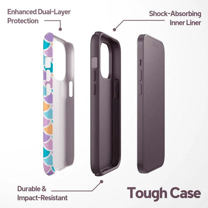 Luxury Fish Scale Pattern Case for iPhone 17–11 Pro Max Double Layer