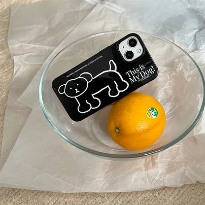 Creative Ins Korean Happy Puppy iPhone Case 11–16 Pro Max