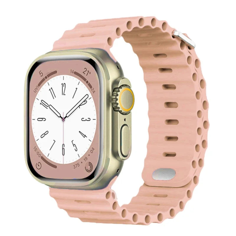 Ocean Strap for Apple Watch Ultra 2–3 SE | Silicone Sport Band 49–41mm