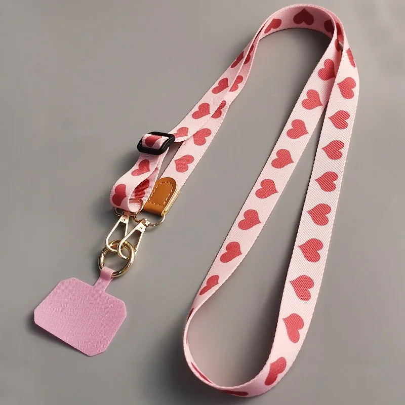 Wide Printed Crossbody Phone Strap – Adjustable Anti-Theft Lanyard