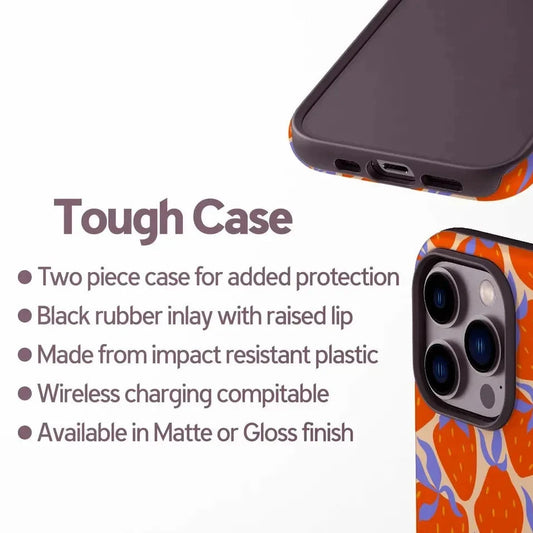 Luxury Orange Strawberry Case for iPhone 17–7 Pro Max Double-Layer Cover