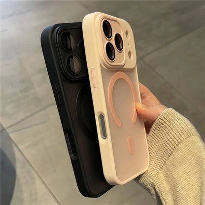 Luxury Matte MagSafe Case with Camera Lens Protector for iPhone 15–17 Pro Max & 17 Air