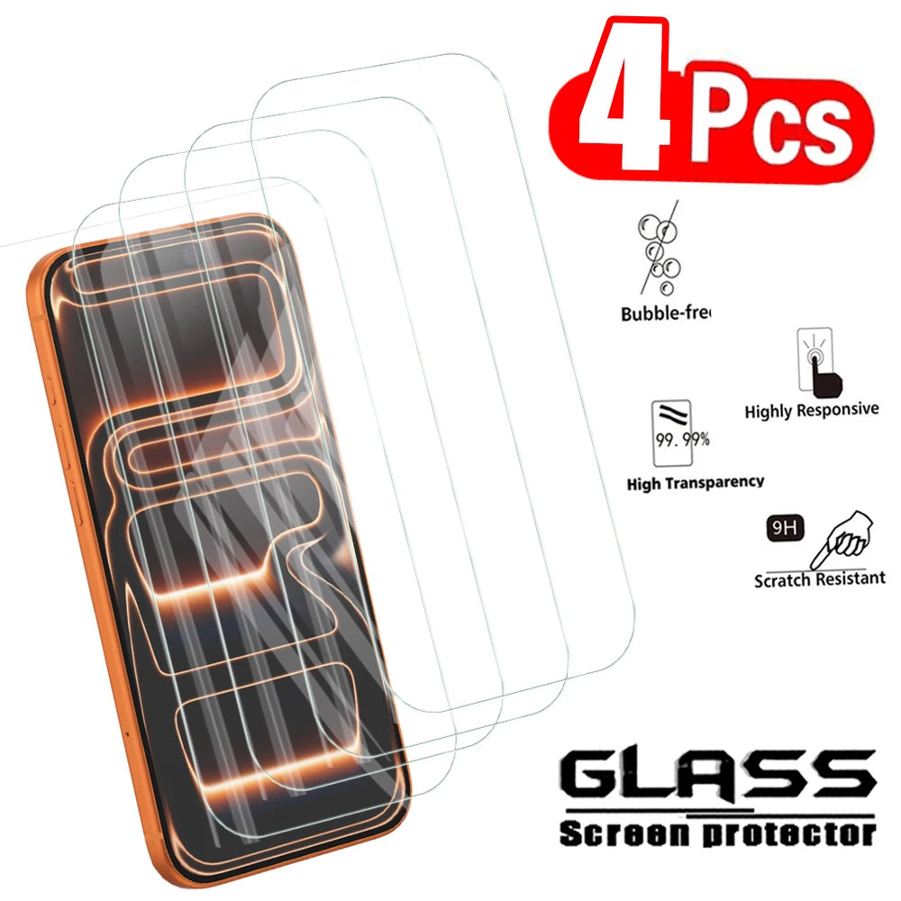 4PCS Tempered Glass Screen Protector for iPhone 17 Pro Max/Air Models