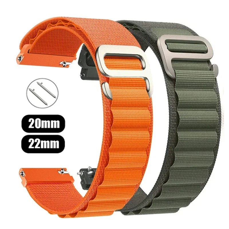 Nylon Loop Strap 20mm/22mm para Galaxy Watch 7 6 5 4 y Amazfit GTS