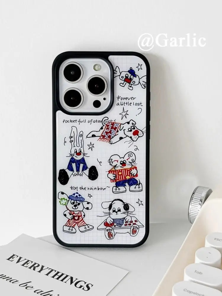 Korean INS Cute Pet Y2K Phone Case for iPhone 16 15 14 13 12 11 Pro Max