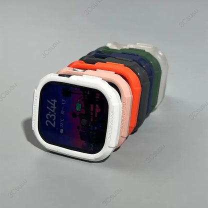 Silicone Case with Strap for Apple Watch 38–46mm Series Ultra 3–5