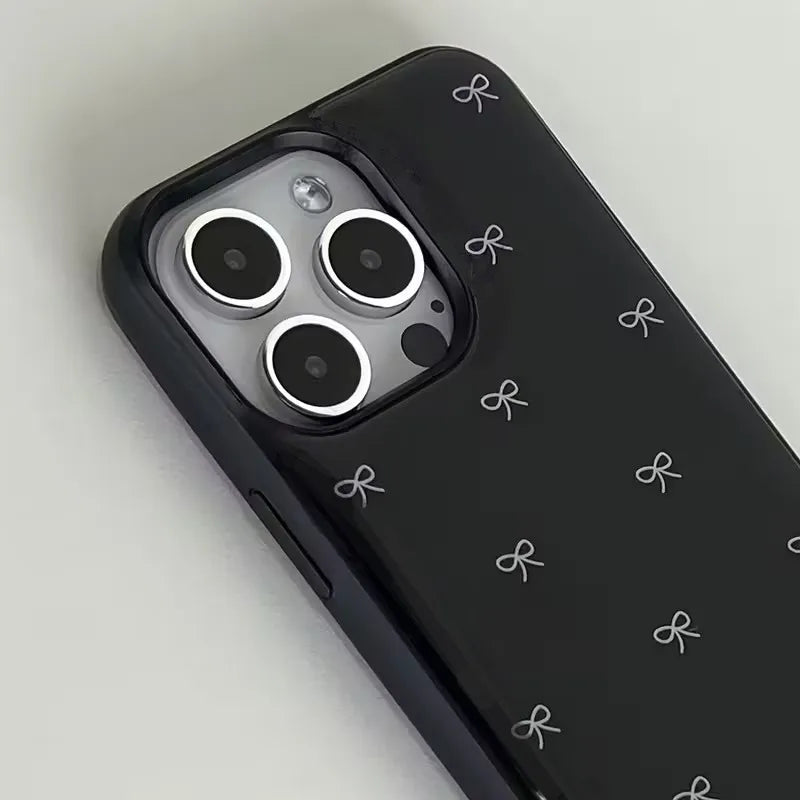 Cute Bowknot Glossy Soft Phone Case for iPhone 17 Air–7 Series, Shockproof Cover