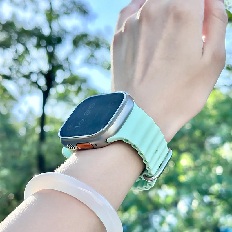 Ocean Band for Apple Watch Ultra 3/2 & Series 11–6 SE3 | Silicone Sport Strap