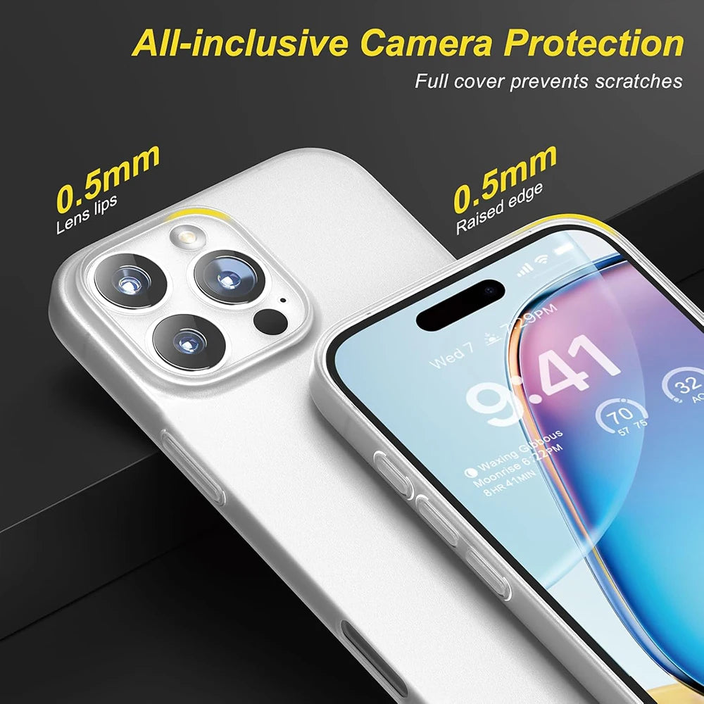 Ultra Thin Matte Silicone Soft Case For iPhone 16 15 14 Plus 13 12 Mini Pro Max Transparent White Frosted Cover Shockproof Shell