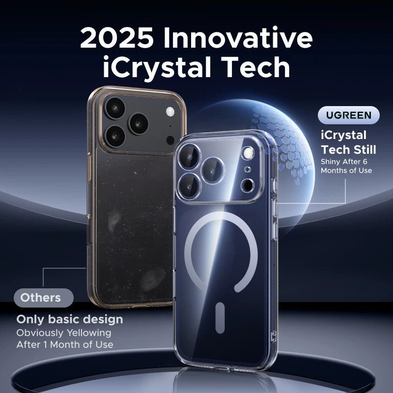 Transparent MagSafe Case for iPhone 17 Air 17 16E 16 15 14 13 12 11 Pro Max