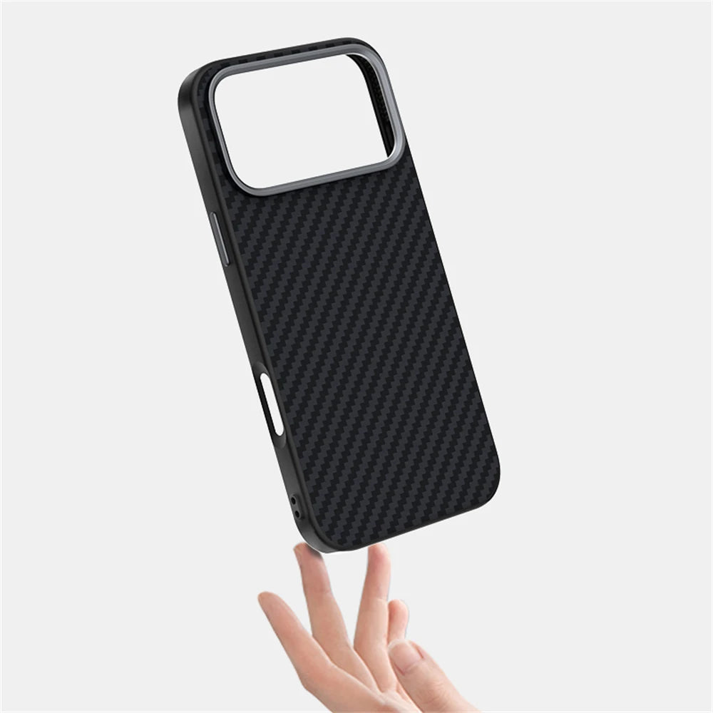 Carbon Fiber Magnetic Matte Slim Case for iPhone 17 16 15 14 13 Pro Max Plus