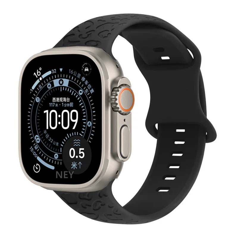 Engraved Silicone Strap for Apple Watch 11/10/9/8/7/SE Ultra 3 Band