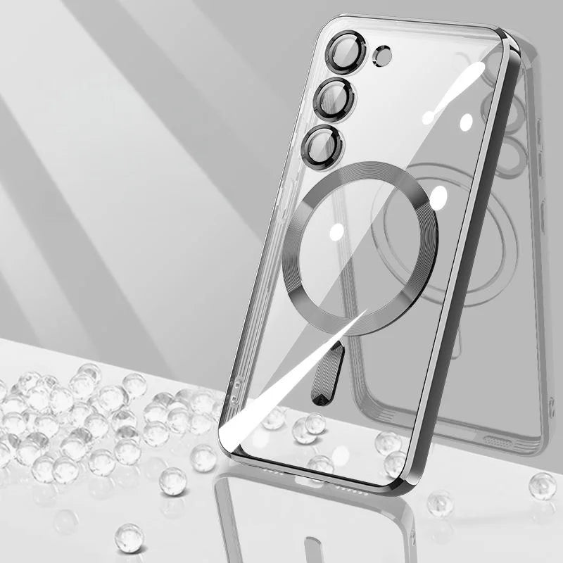 Clear Luxury Electroplated Magnetic Case for Samsung Galaxy S25 FE