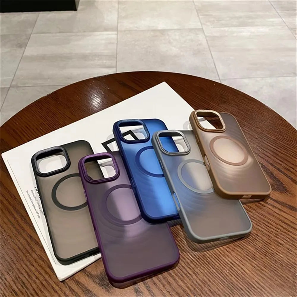 Spiral Camera Protection MagSafe Case for iPhone 17 16 15 Pro Max Matte Cover