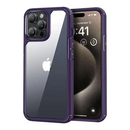 Luxury Transparent Shockproof Armor Case for iPhone 16 15 14 13 12 11 Pro Max