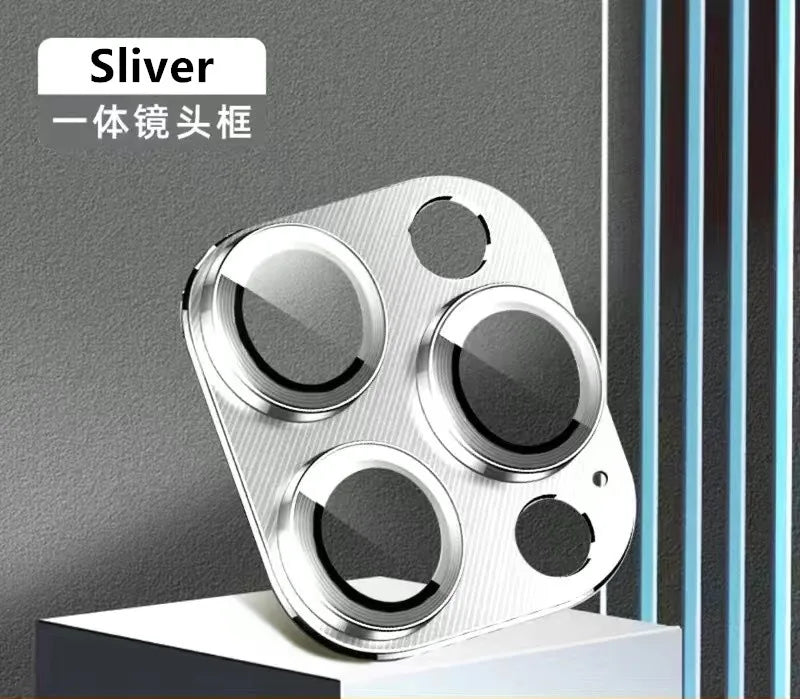 Metal Lens Protector with Tempered Glass for iPhone 16 Pro Max/15/14 Series