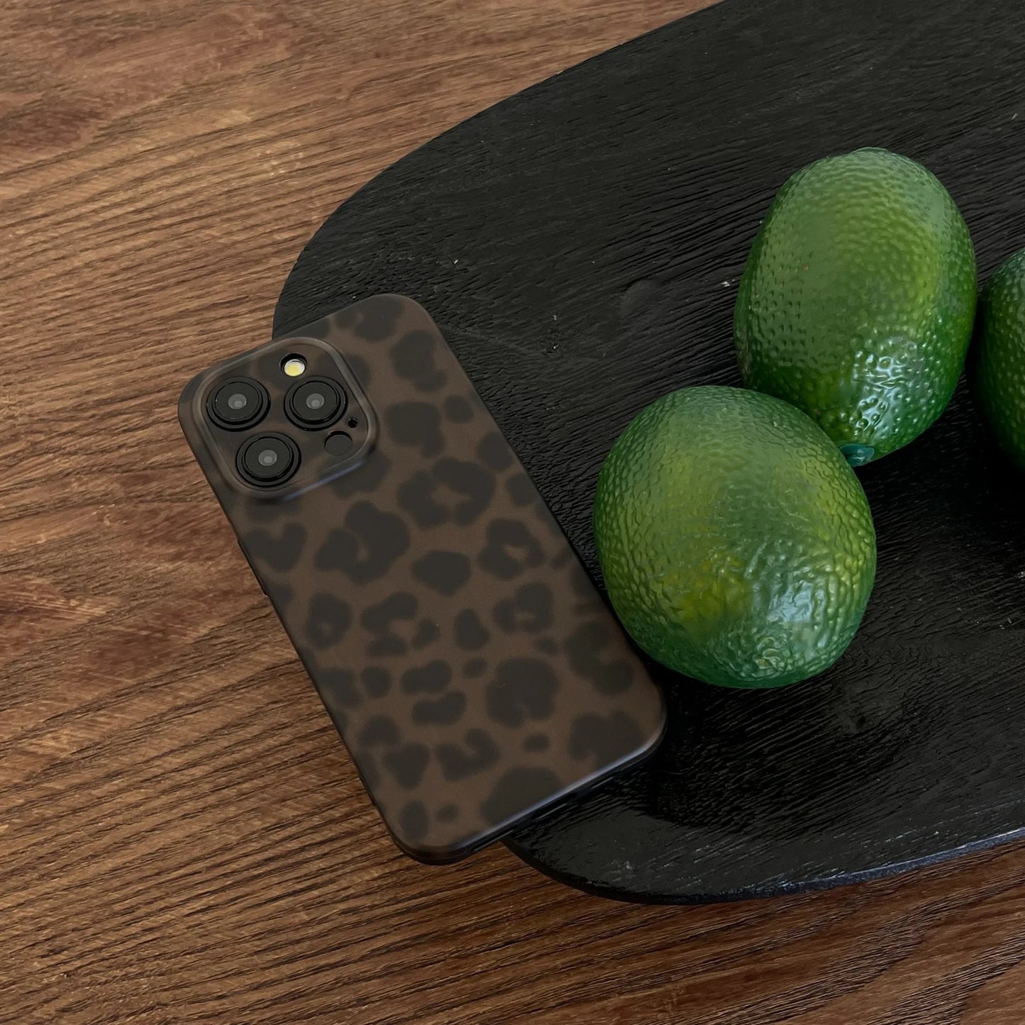 Retro Art Gray Brown Leopard Print Matte Case for iPhone 11–16 Pro Max