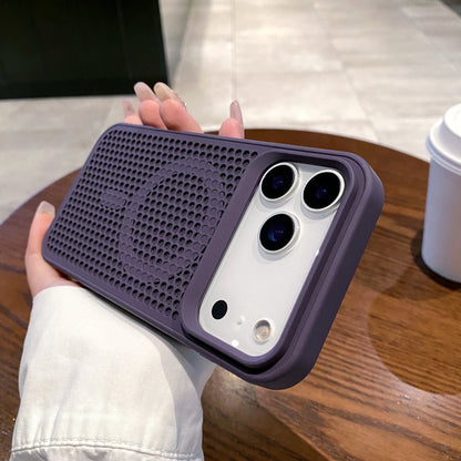 Hollow Mesh Cooling MagSafe Case – Honeycomb Breathable Cover for iPhone 16