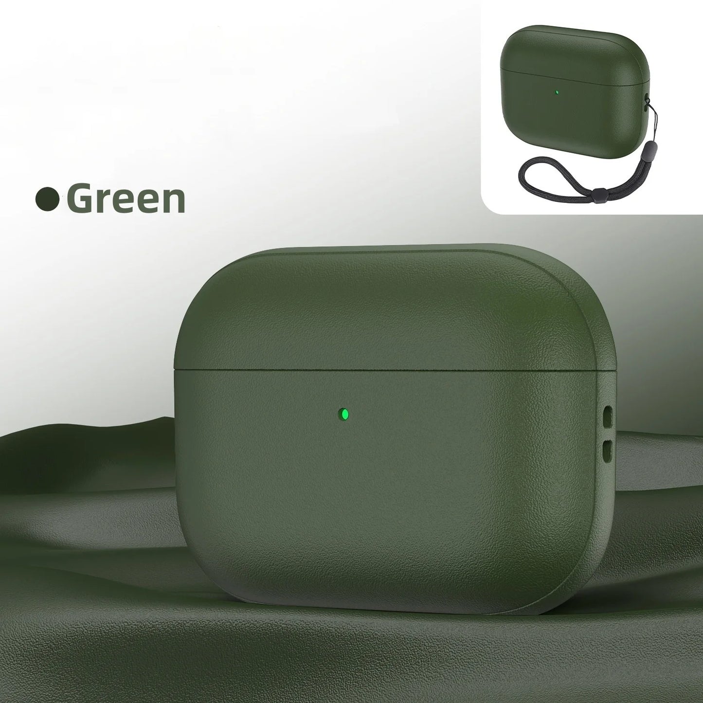 Leather Texture AirPods Pro 3 Case – Soft TPU Shockproof with Lanyard & Kit