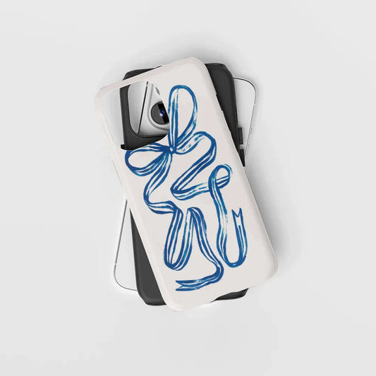 Fresh Blue Bow Phone Case for iPhone 17 16 Pro Max 15 14 13 12 XR 7 Plus