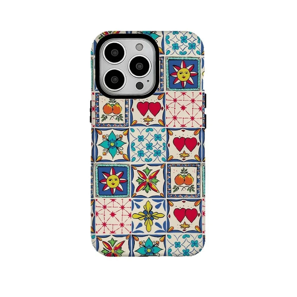 Korean Ethnic Style MagSafe Case for iPhone 11–16 Pro Max – Acrylic + TPU