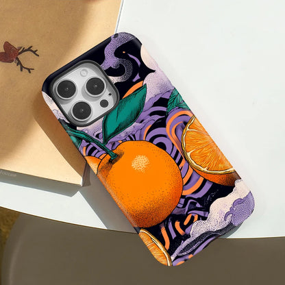 Fashion Orange Print MagSafe Case for iPhone 16 15 14 13 11 Pro Max Plus