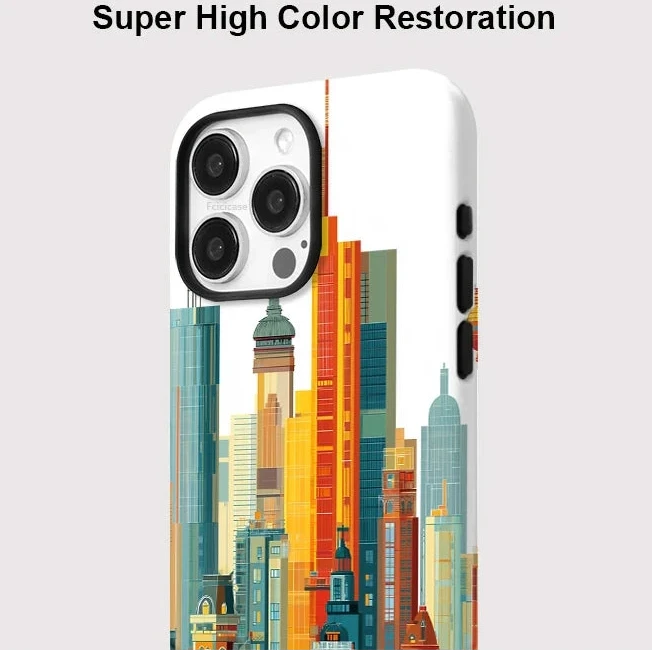 Matte Magnetic Building Pattern MagSafe Case for iPhone 17–11 | Hard PC Cover