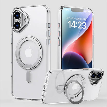Luxury 360° Rotating Magnetic Stand Case for iPhone 16/15 Pro Max & 14