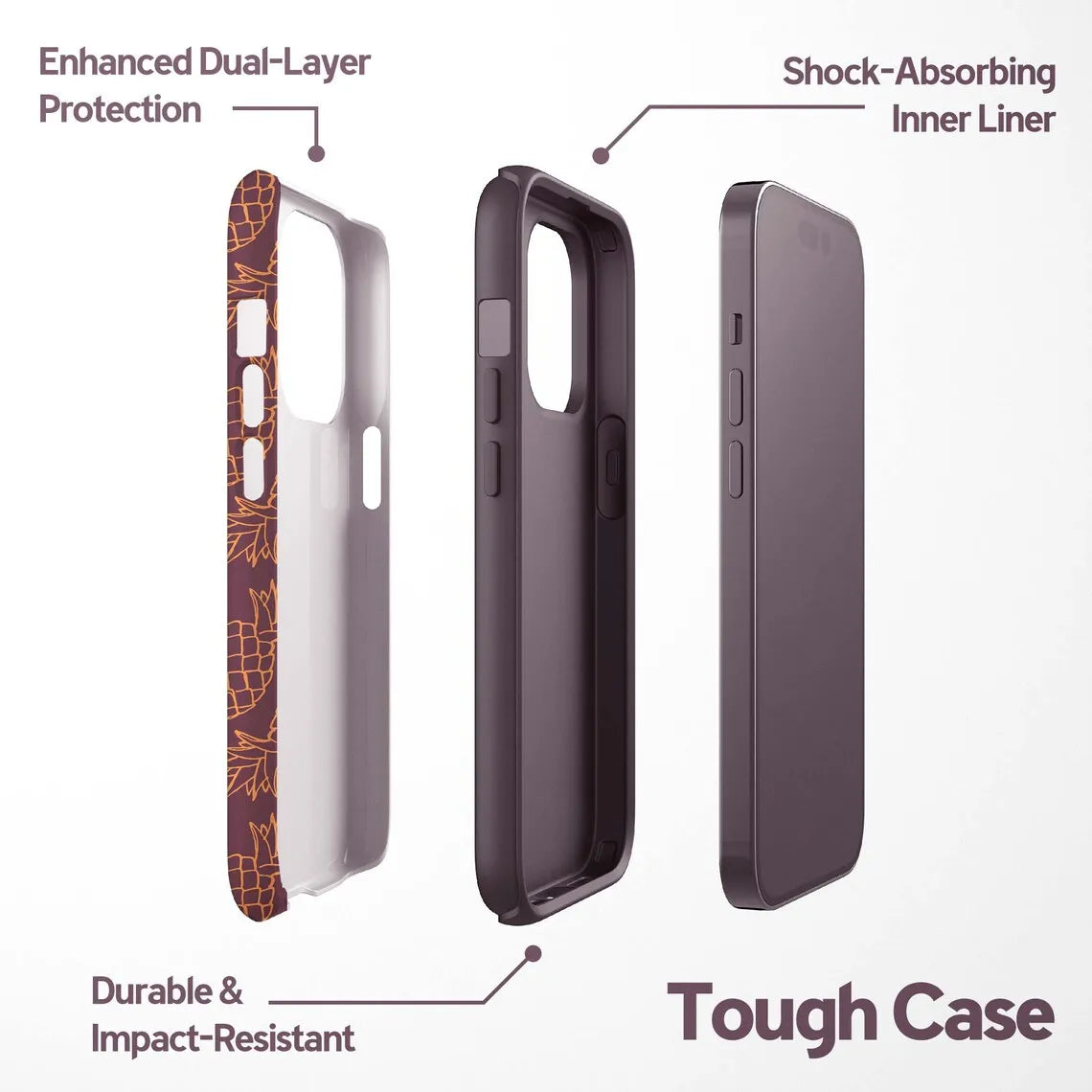 Luxury Pineapple Design Case for iPhone 17–7 | Double-Layer Protective Cover