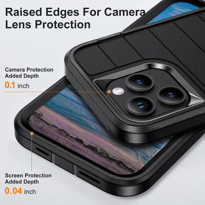 Layer Heavy Duty Kickstand Case for iPhone 15–15 Pro Max – Black Protective Cover