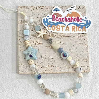 Sea Breeze Star Phone Lanyard for iPhone & Samsung, Anti-Lost Bracelet & Keychain
