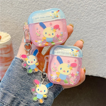 Korean Cute Flower Rabbit AirPods Case for Pro 2/3/4 – Silicone Protective Cover