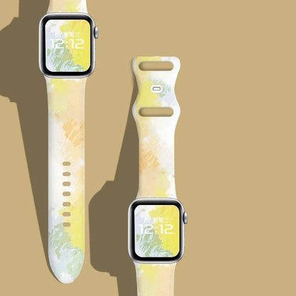 Black Unity Printed Silicone Band for Apple Watch (38–49 mm, Ultra 2, SE–9)