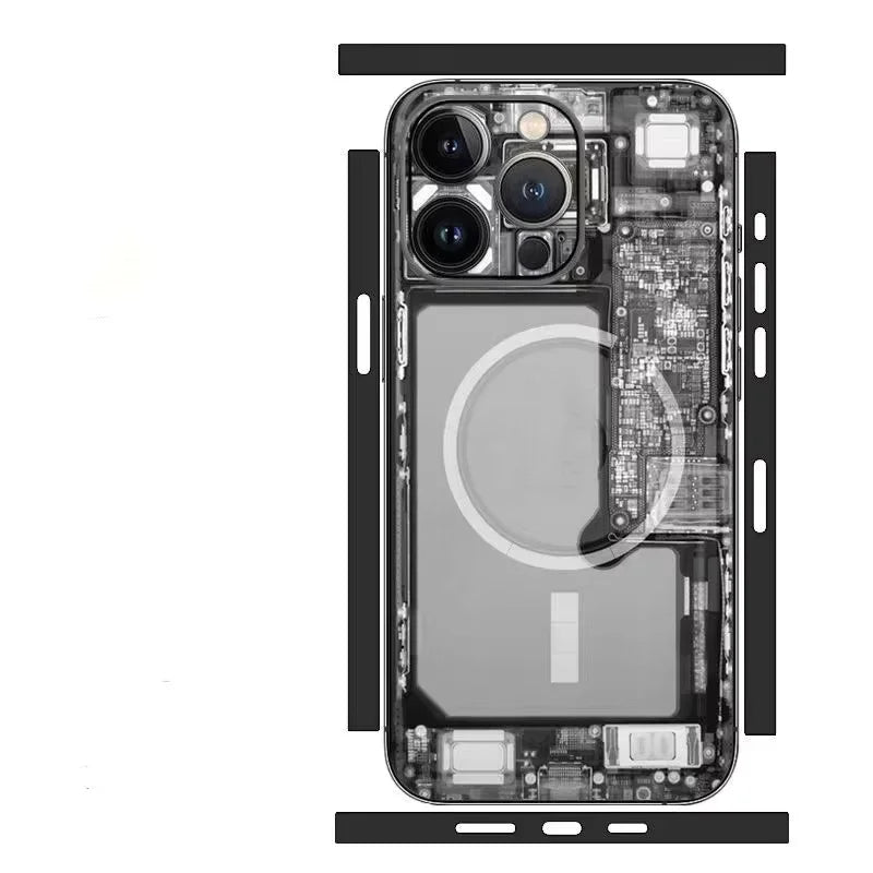 Nothing Phone Style Skin for iPhone 15 14 13 12 Pro Max Anti-Scratch Back Film