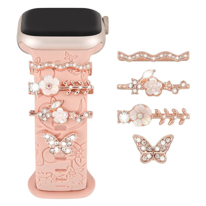 Diamond Metal Charms for Apple Watch Band Bling Rings for iWatch Series 9-6 SE