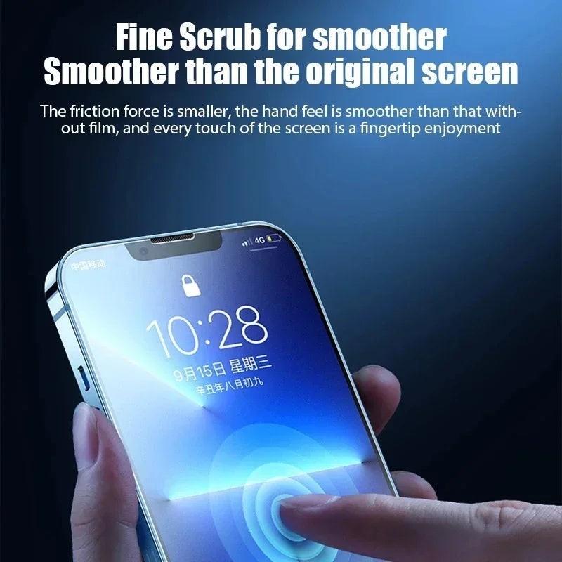 4Pcs Matte Tempered Glass Screen Protector for iPhone 16 15 14 13 12 11 Pro Max