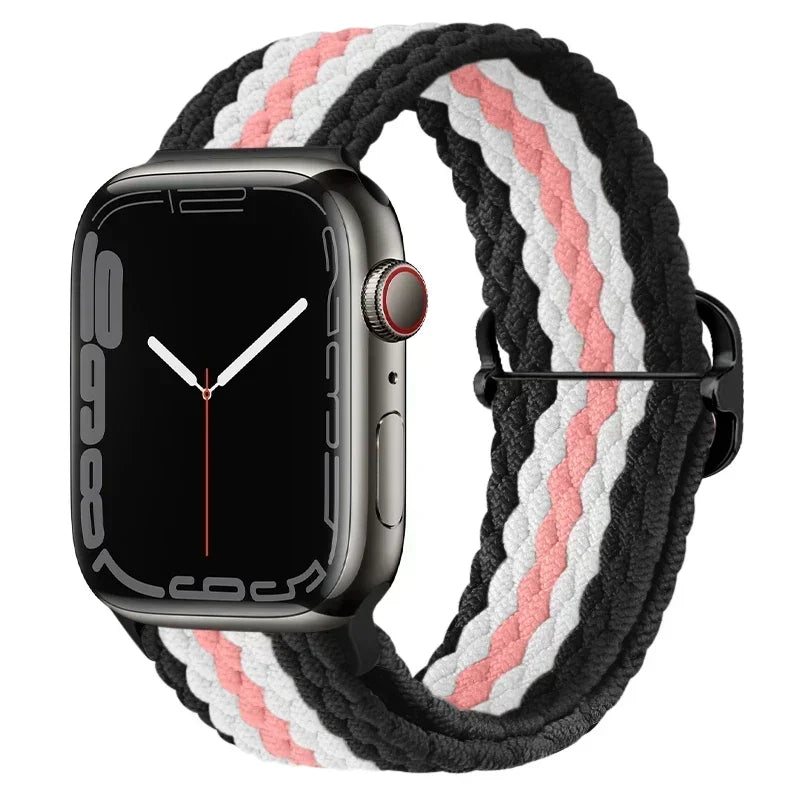 Braided Solo Loop for Apple Watch Ultra & Series 10–7 SE Elastic Band