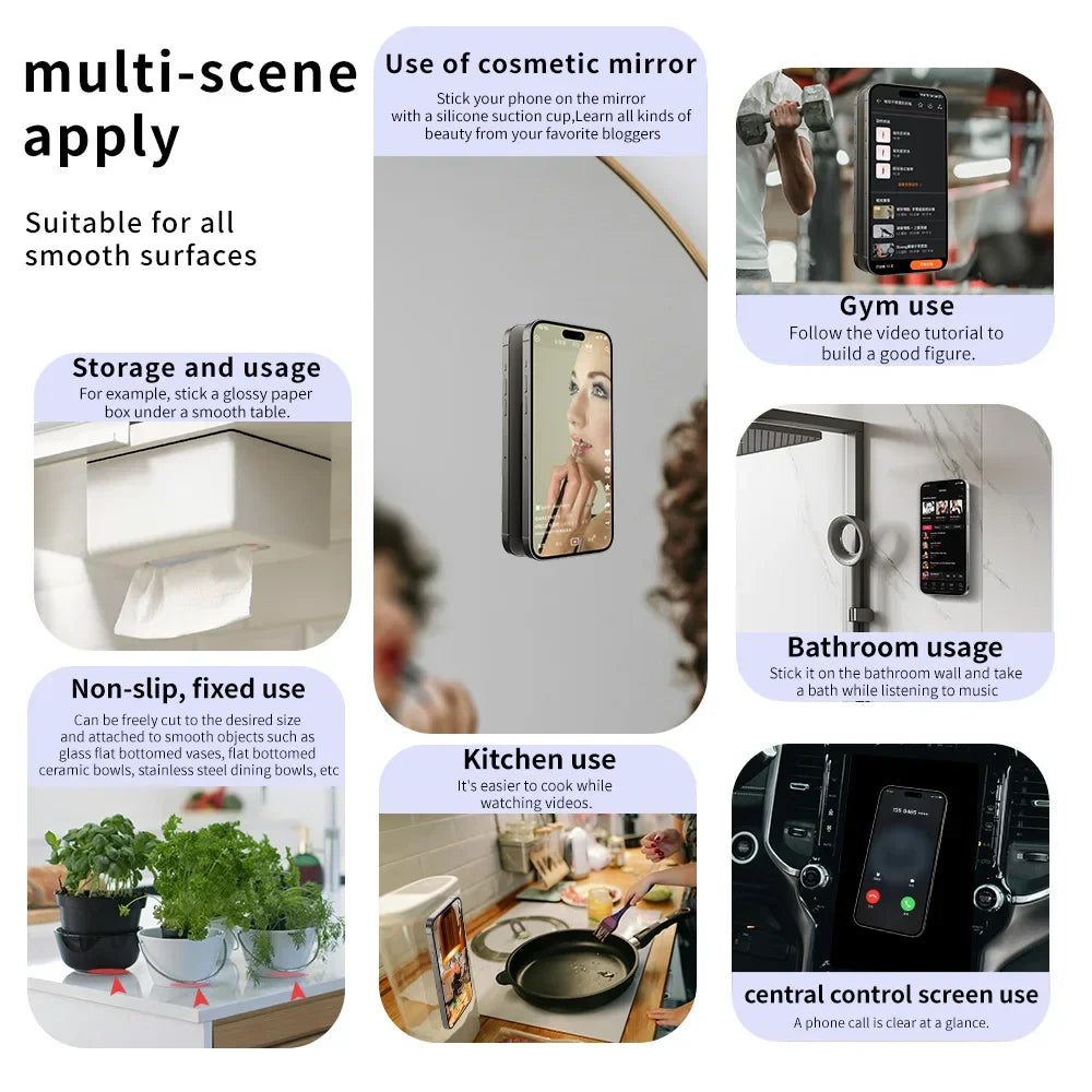 Double-Sided Silicone Suction Pad for Phone Fixing Adhesive Rubber Sucker Pad