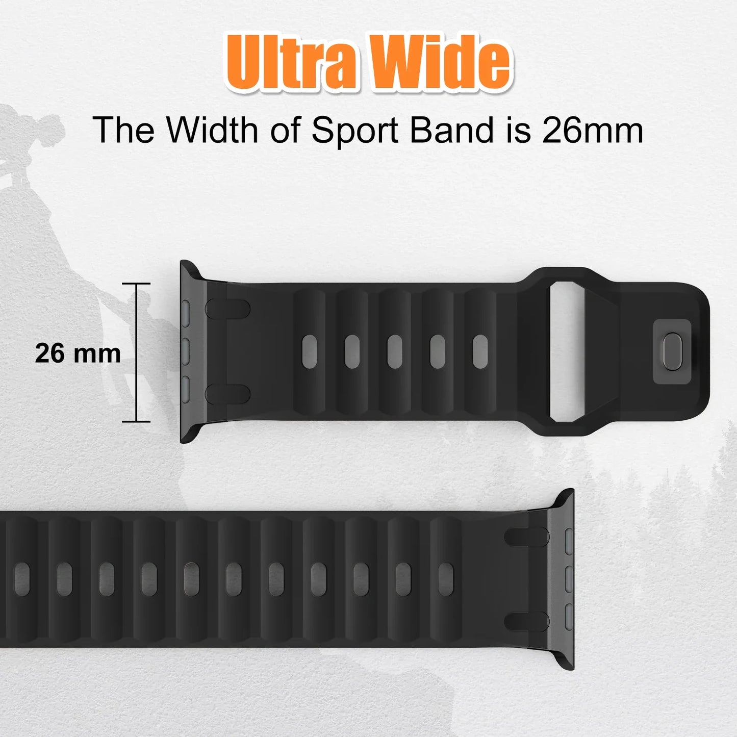 Sport Silicone Strap for Apple Watch Ultra 2 / Series 7–10