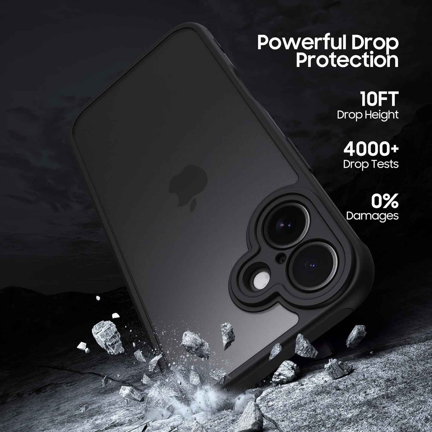 Matte Translucent Black Case for iPhone 16 15 14 13 12 11 XR 12 Mini Cover