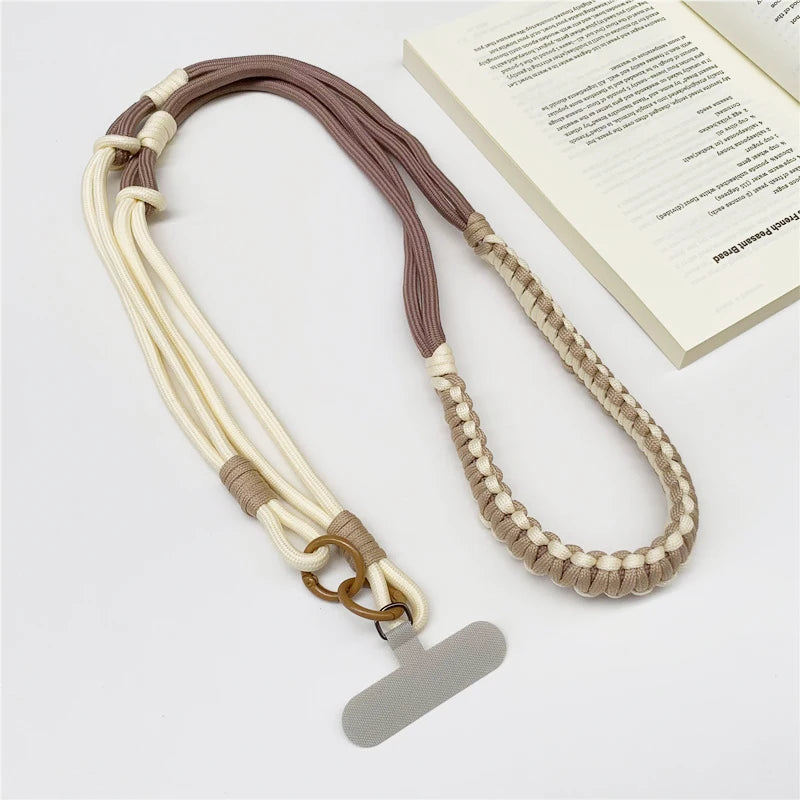 3-in-1 Korean Mobile Phone Lanyard Woven Anti-Loss Handing Rope for iPhone & Xiaomi
