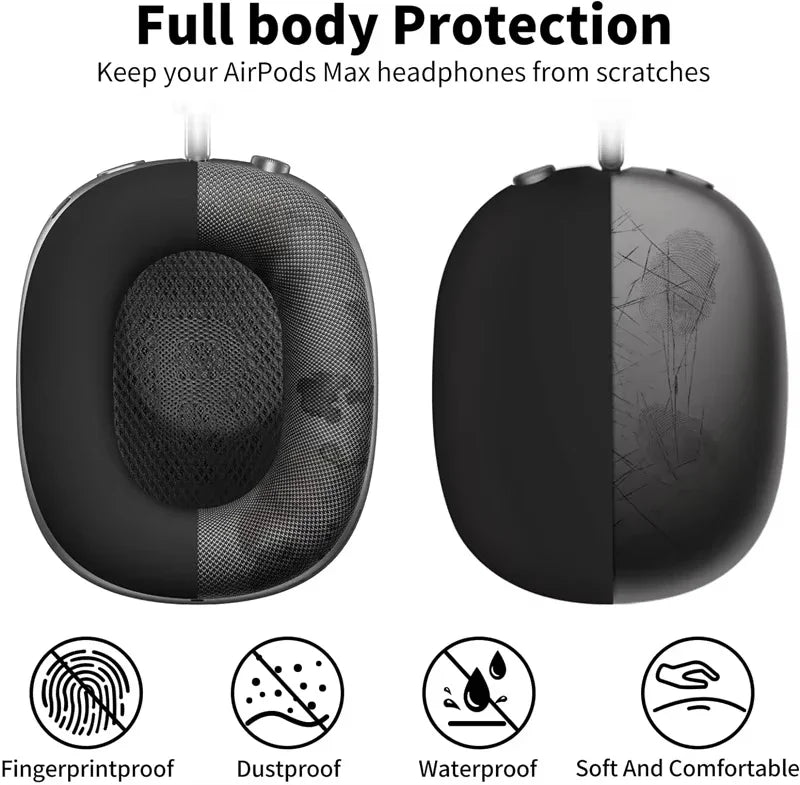 3 in 1 Soft Silicone Case for AirPods Max – Shockproof Headphones Cover