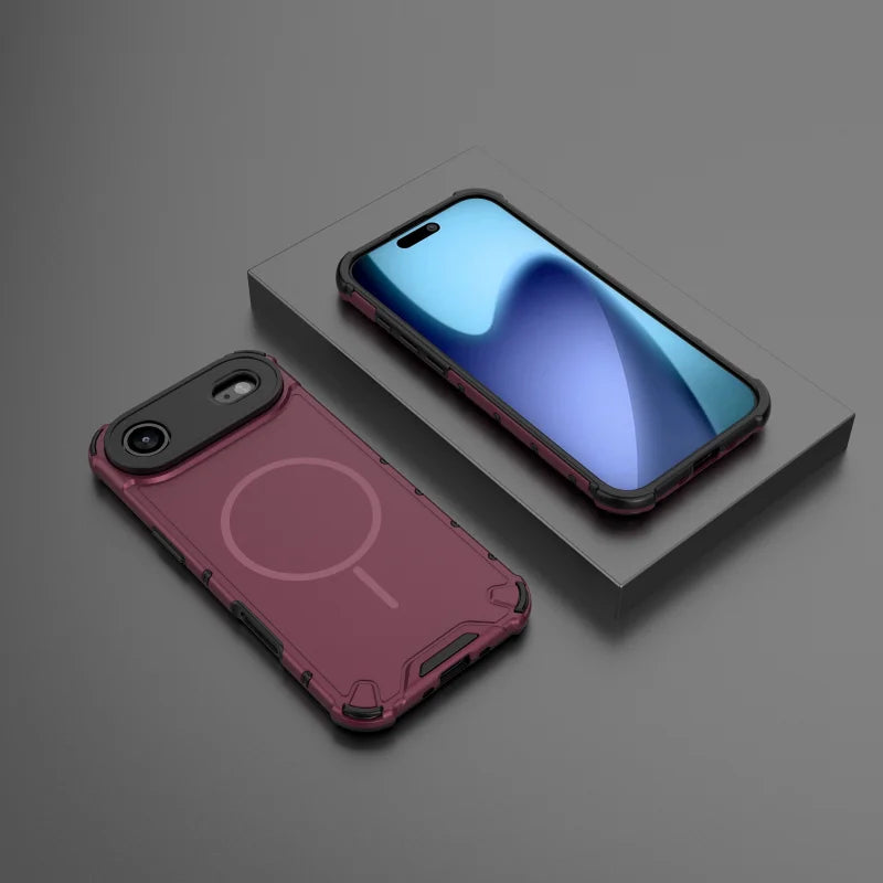 Rugged Armor MagSafe Case for iPhone 17 Air/16/15/17 Pro Max – Matte Shockproof Cover