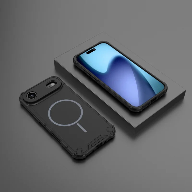 Rugged Armor MagSafe Case for iPhone 17 Air/16/15/17 Pro Max – Matte Shockproof Cover