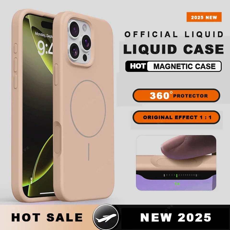 MagSafe Liquid Silicone Case with Lanyard for iPhone 16–15 Series