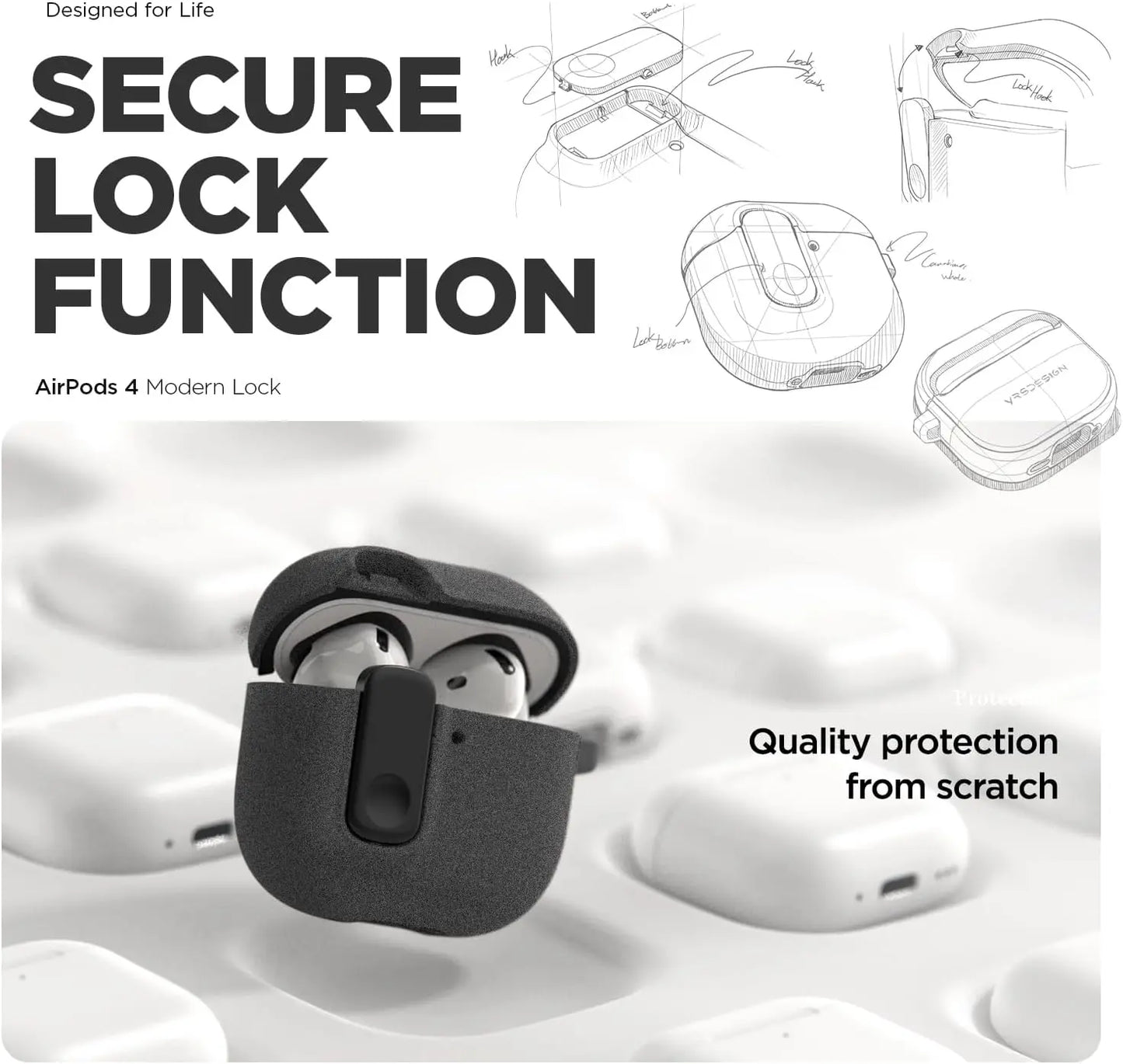 Luxury Shockproof Case for AirPods Pro 2, 4 & 3 with Hook Carabiner