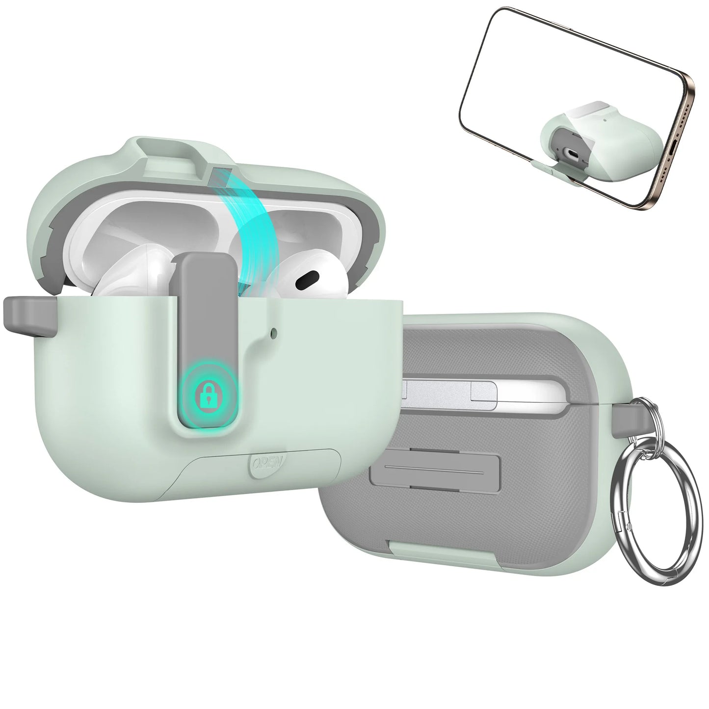 Shockproof Full-Body Earphone Cover for AirPods Pro 3 with Keychain Holder